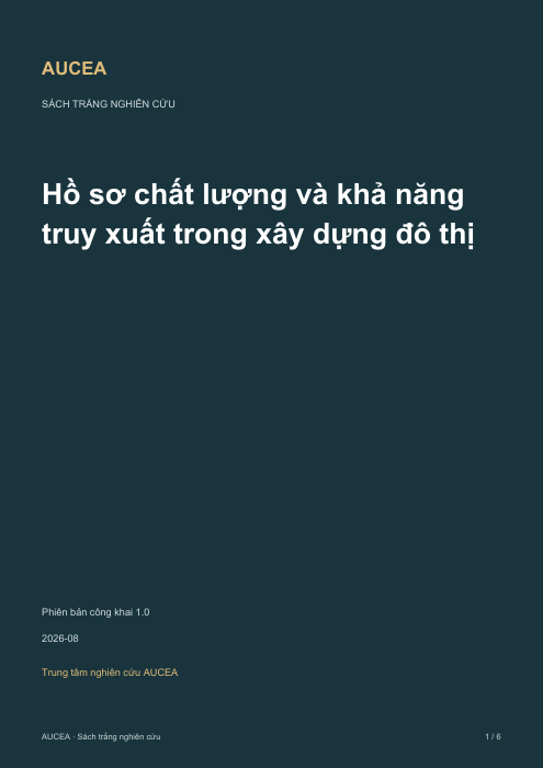 Hồ sơ chất lượng v&agrave; khả năng truy xuất trong x&acirc;y dựng đ&ocirc; thị